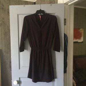 Eggplant Button Down Mini Dress | S